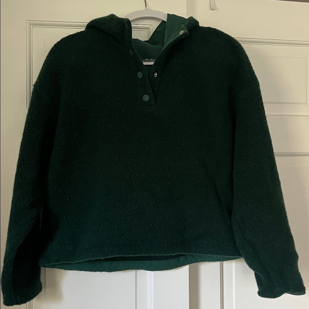 Outdoor Voices Forest Green Fleece Pullover